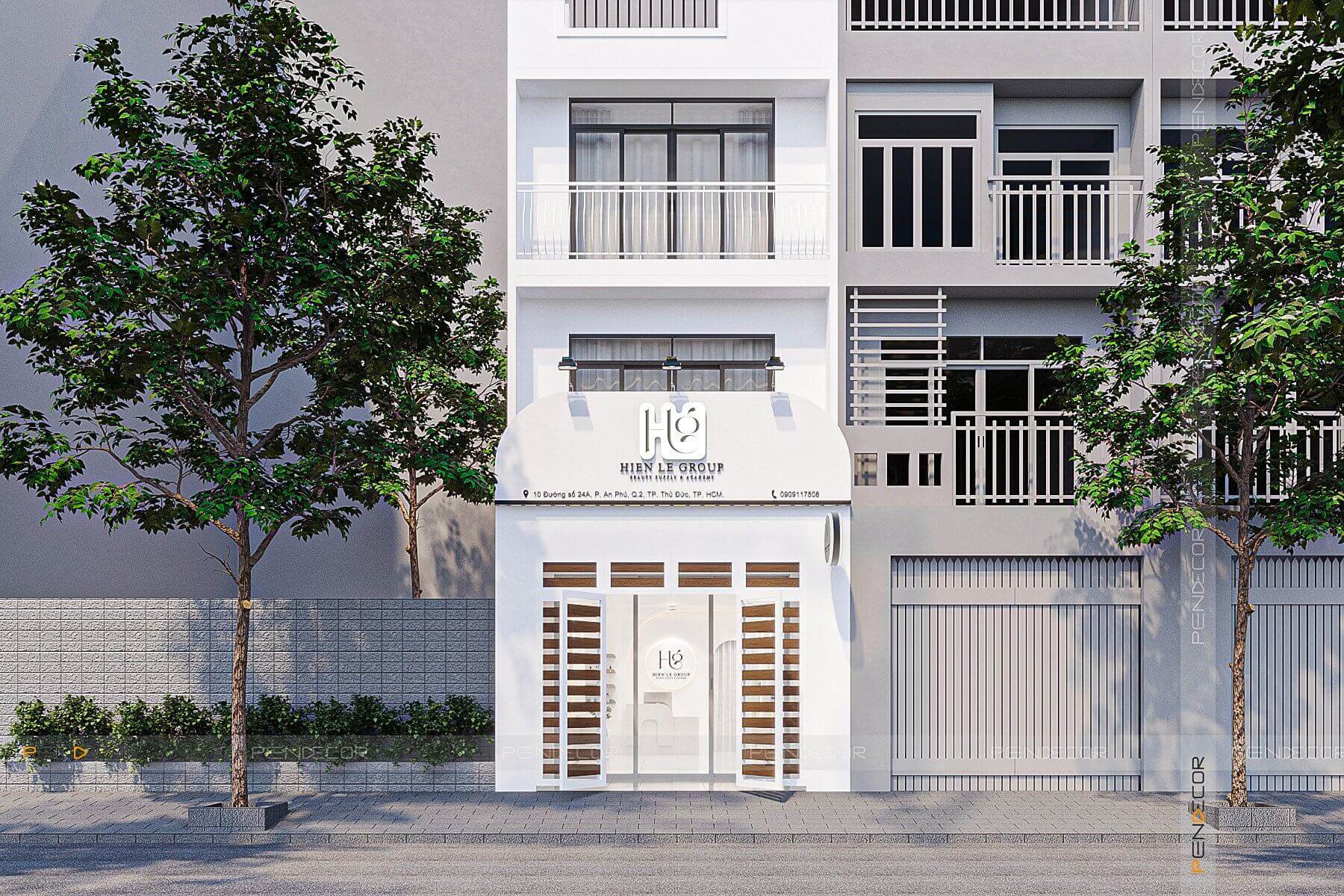 mặt tiền nhà ống 2 tầng có gác lửng