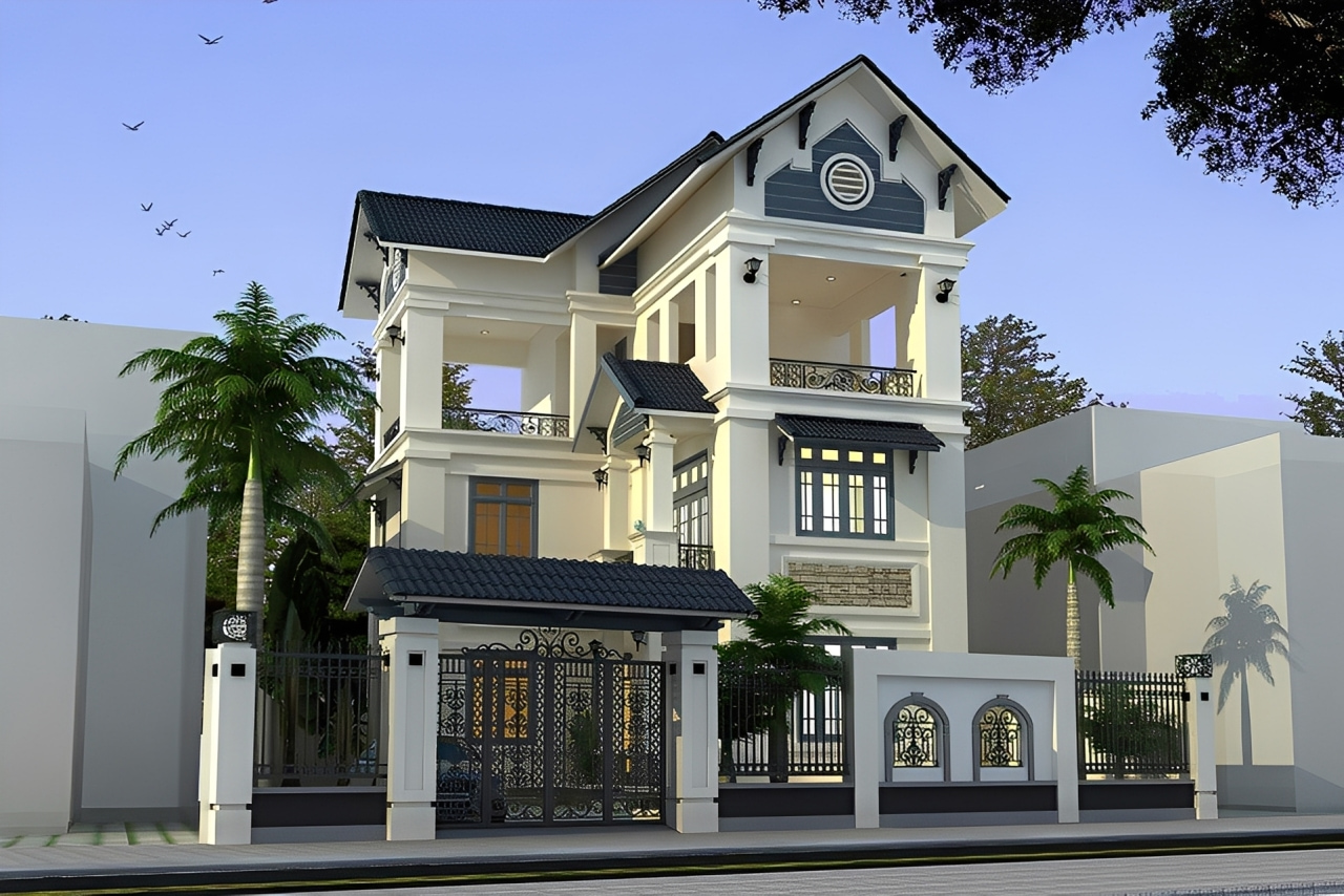 mẫu mặt tiền nhà 2 tầng mái thái Pendecor