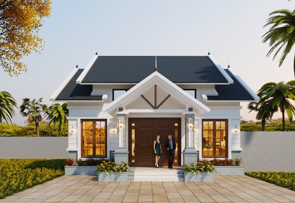 mẫu nhà 2 tầng mái thái 5m Pendecor