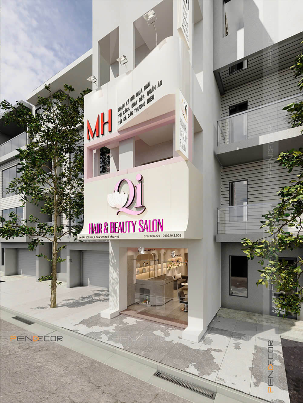 Thiết Kế Salon Tóc Qi Hair & Beauty Salon