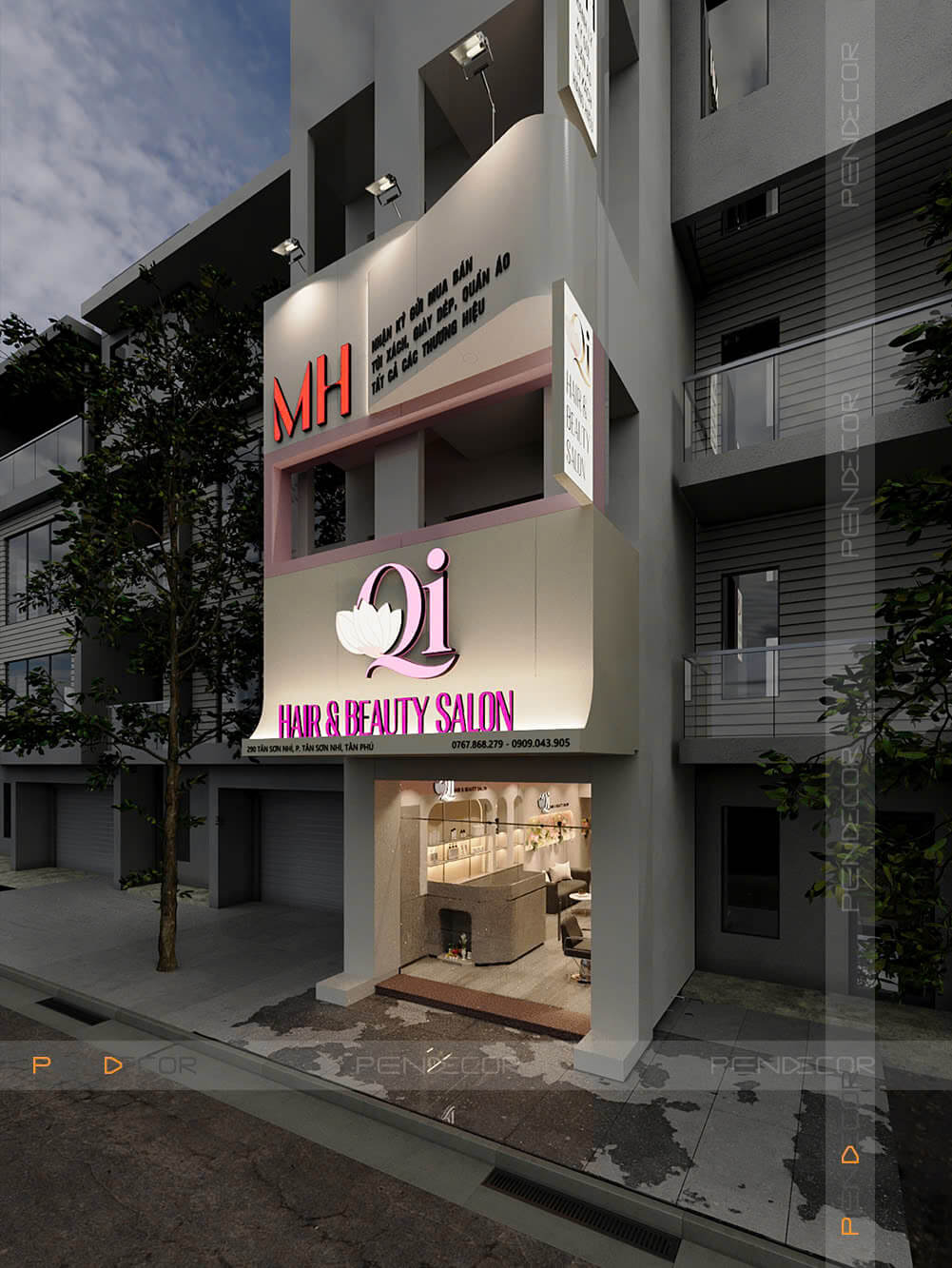 Thiết Kế Salon Tóc Qi Hair & Beauty Salon